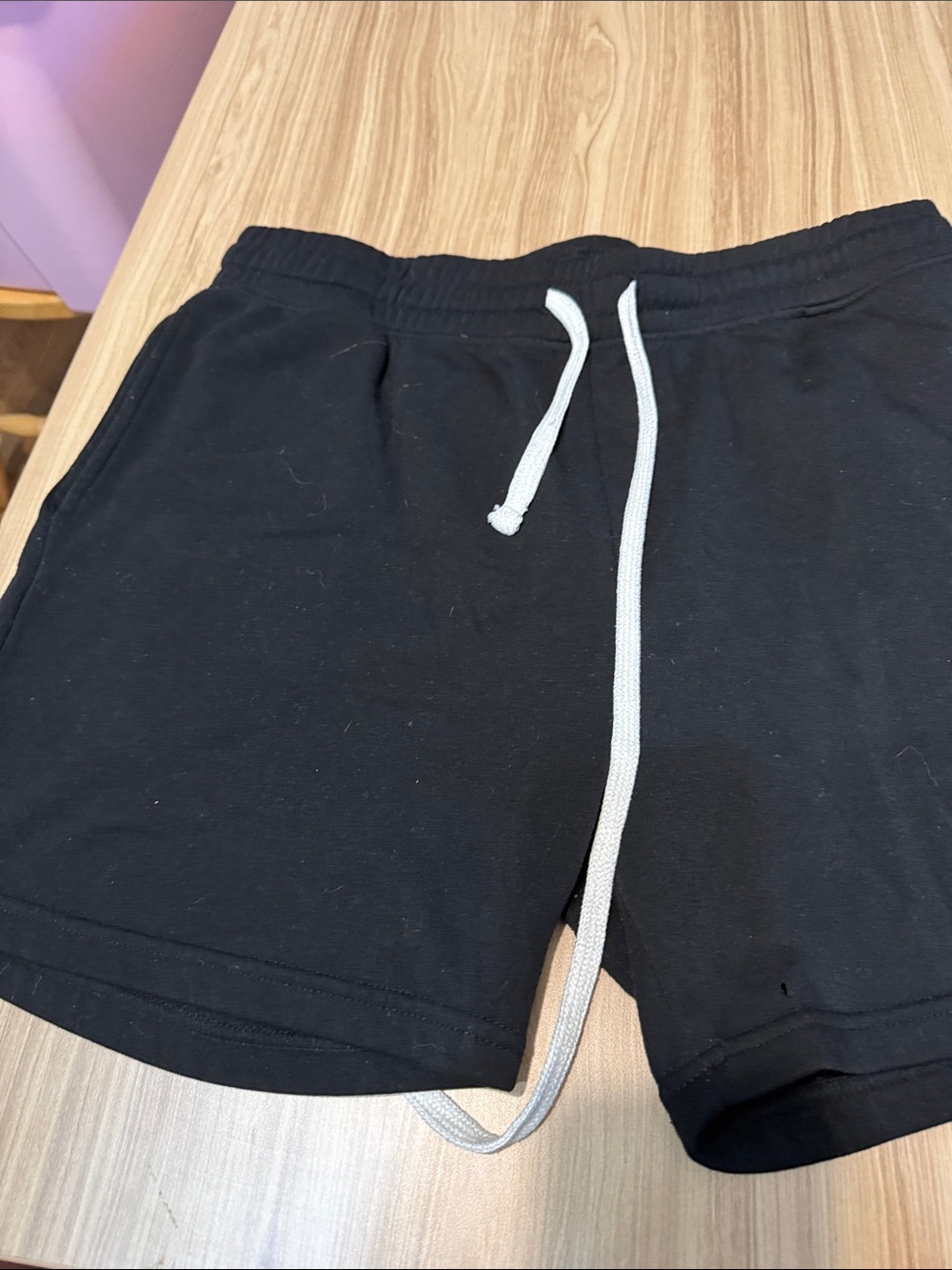 Men's Black Athletic Drawstring Shorts with Contrast Cord